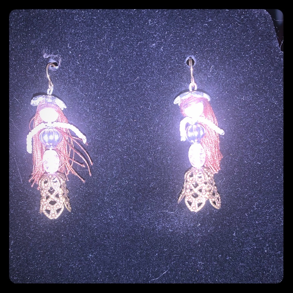 Little angel earrings with hair